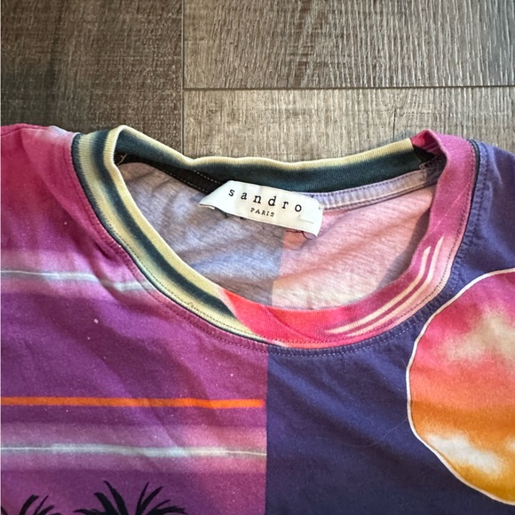 Sandro Printed Pink  T-shirt. - Picture 8 of 10